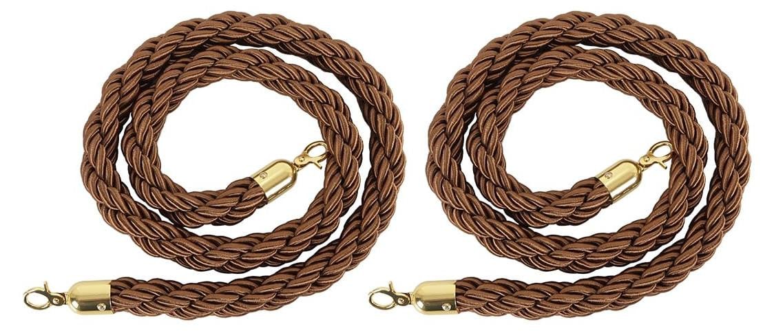 Dripio Set van 2 afschermingskabels met karabijnhaakjes, 1,5 meter, bruin