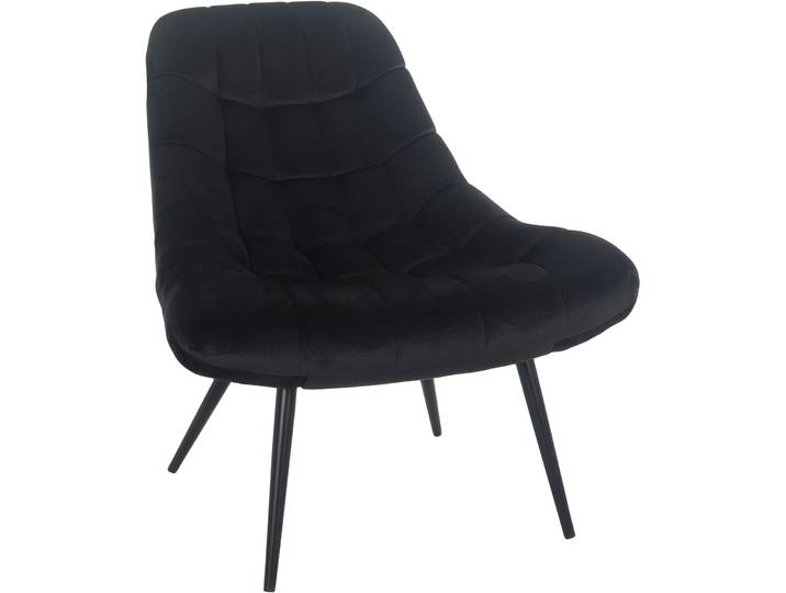 Sessel Bruce Schwarz Samt, Metall B 76 cm T 85.6 cm H 85.6 cm