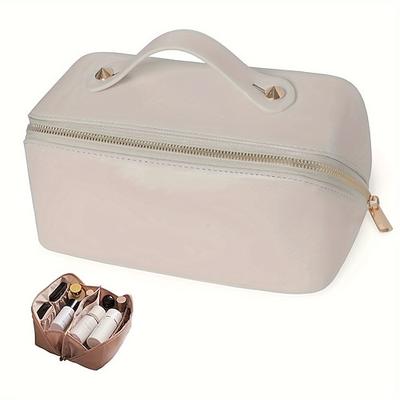 Reise-Make-up-Tasche mit großem Fassungsvermögen – multifunktionale, wasserdichte Kosmetiktasche mit Griff und Trennwand für einfachen Zugriff