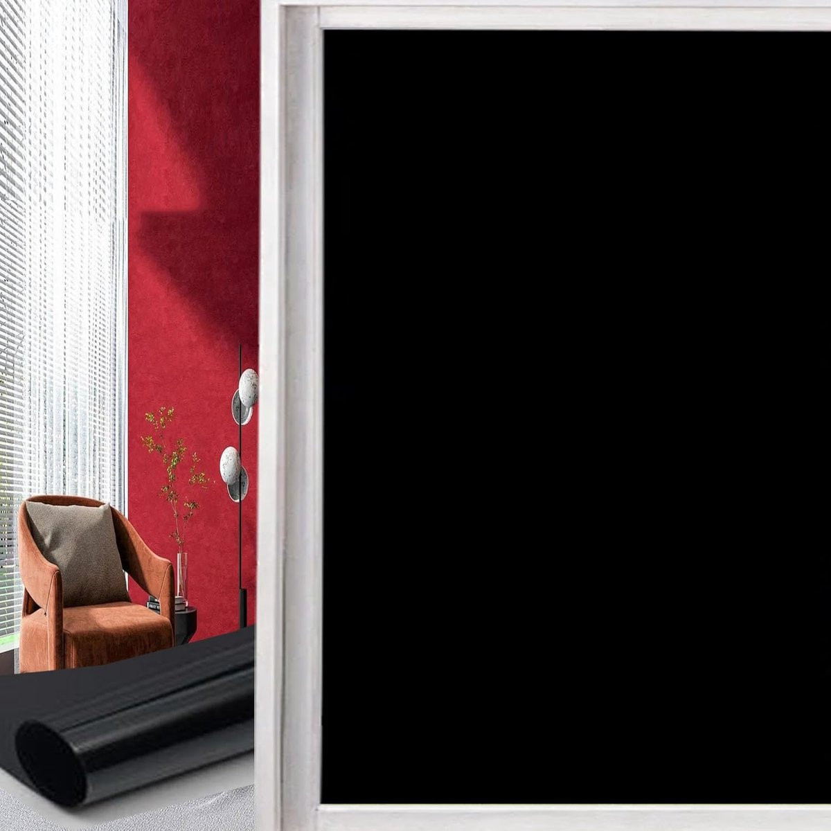 Zwarte privacy folie voor glas - Statisch hechtend - 30 x 250 cm