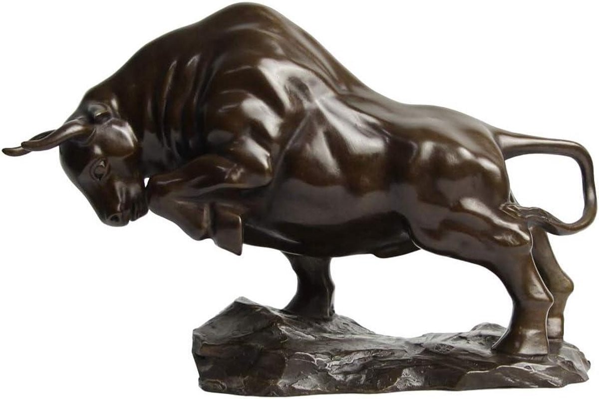 Handgemaakt koperen koe beeld in bronskleurige messing sculptuur, Hoogte: 26 cm