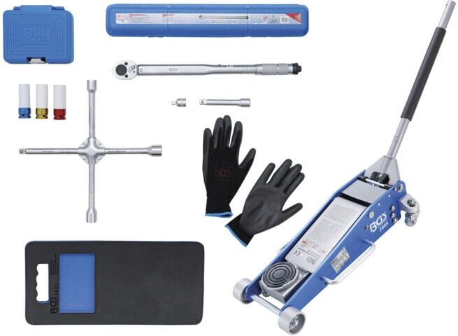 BGS Kit pneus pour changement de roues avec cric rouleur 2,5 t 10 pièces ; BGS technic (9681)