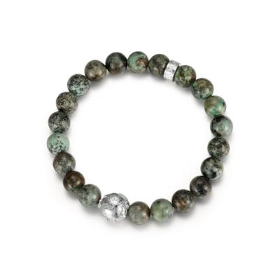 Perlenarmband FIRETTI "Schmuck Geschenk Armschmuck Armkette Perle", grün (edelstahlfarben, grün, grün), Armbänder, Damen, 16cm, Edelstahl Nylon, Edelstahl, Nylon, Perlenarmband, mit Türkis