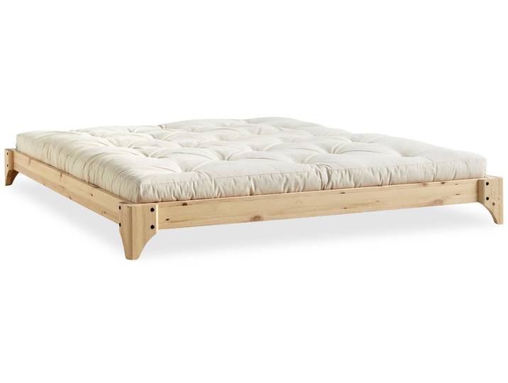 Futonbett KARUP DESIGN Elan Bettgestell, massiv Kiefernholz, minimalistisches Scandi Design , beige (gestell: natur), B:168cm, Betten, Futonbett, Inklusive Lattenrost, in verschiedenen Breiten erhältlich