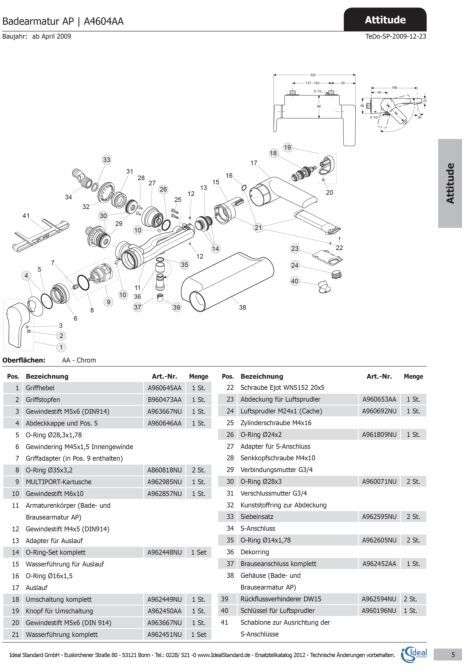 Ideal Standard ATTITUDE, kpl., A962449NU Bade/Brause AP