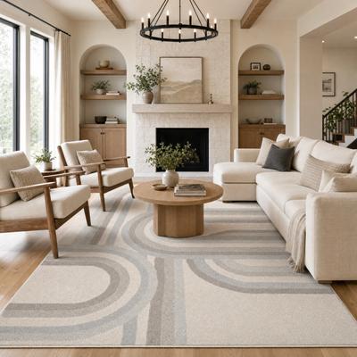 MDA Rugs Tike Collection Ivory Abstract Contemporary Area Rug