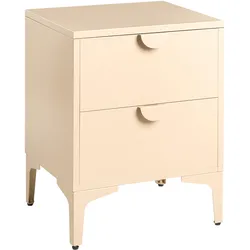 NACHTTISCH mit 2 Schubladen Metall Beige Ardura