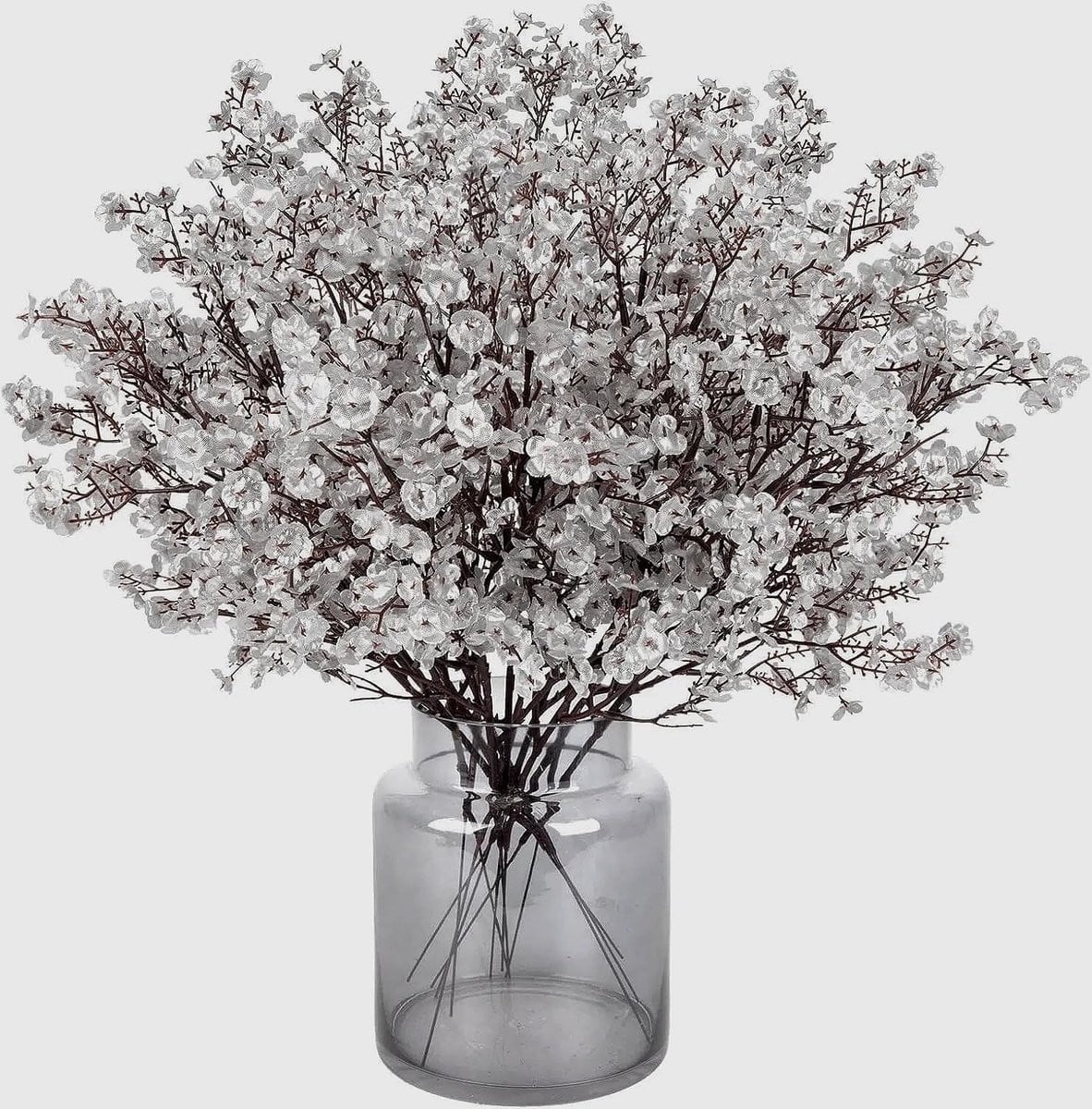 N&T NIETING Gypsophila kunstbloemen, 12 stuks, zilver