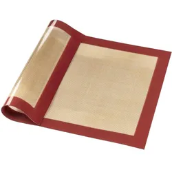 Xavax Matte Backmatte aus Silikon, eckig, 40 x 30 cm, Rot-Brau, Backpapier, Braun