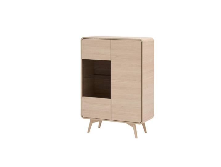 Livetastic Vitrine, Eiche, Holz, Eiche, 5 Fächer, 90x130x39 cm, Typenauswahl, stehend, Wohnzimmer, Wohnwände, Vitrinenschränke