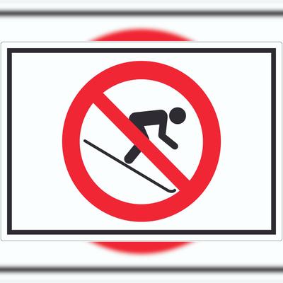 HB-Druck Ski fahren verboten Symbol Aufkleber A5 (148x210mm)