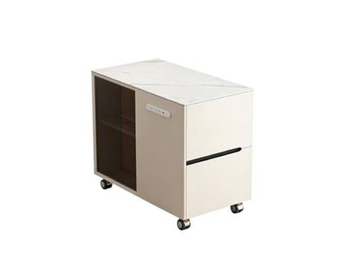 Kaffeebarschrank Sofa-Sideboard mit Rollen. Abnehmbares Sideboard Kleiner Beistelltisch for das Wohnzimmer(Beige)