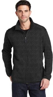 Port Authority F232 Sweater Fleece Jacket in Black Heather size Small