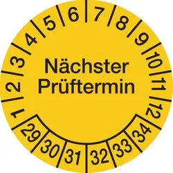 König Werbeanlagen Dreifke® Prüfplakette, Nächster Prüftermin, Dokumenten - 30 mm Dokumentenfolie selbstklebend