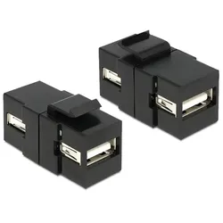 DELOCK Keystone USB A Buchse schwarz