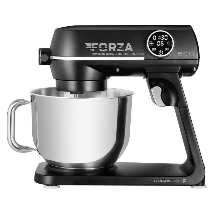 ECG FORZA 6600 Metallo Nero Küchenmaschine, 1800 W (6.50 l) (ECGFORZA6600)