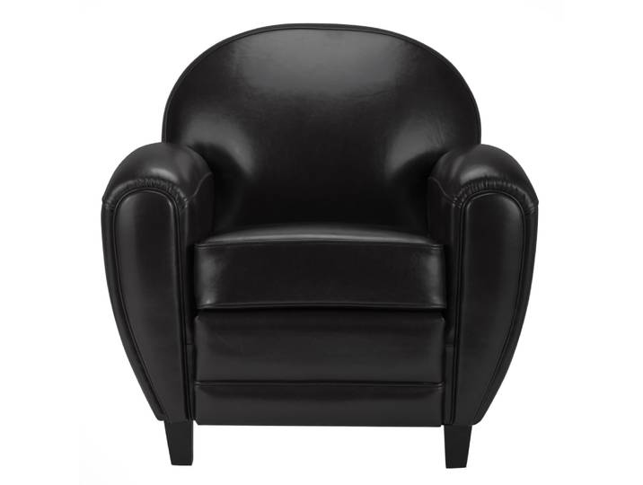 Fauteuil noir en croûte de cuir enduite