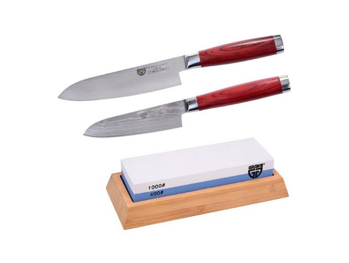 GRÄWE Damastmesser GRÄWE Damaszener Messerset inkl. Wetzstein 400/1000