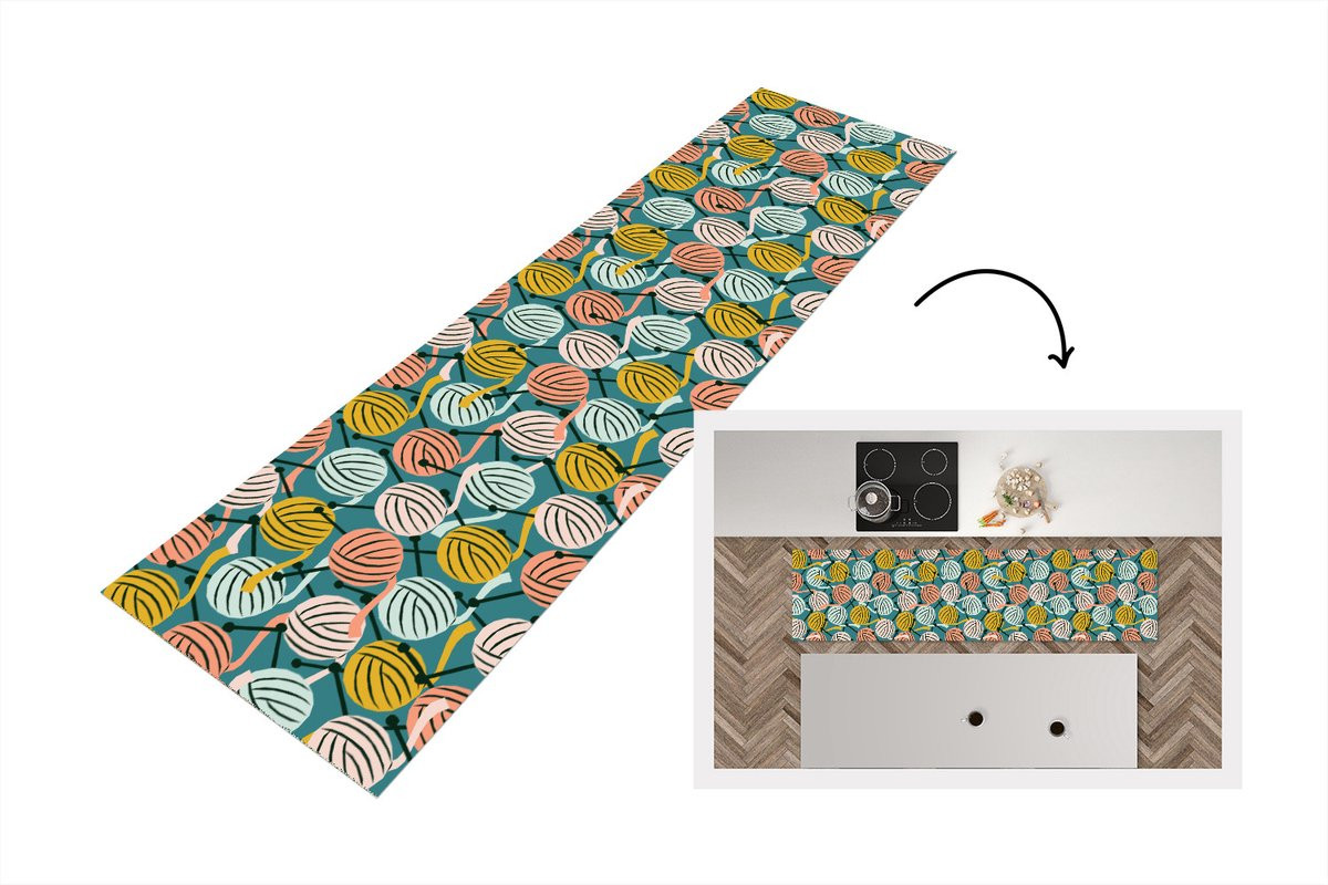 KitchenYeah Keukenloper Abstract Vinyl Rechthoekig