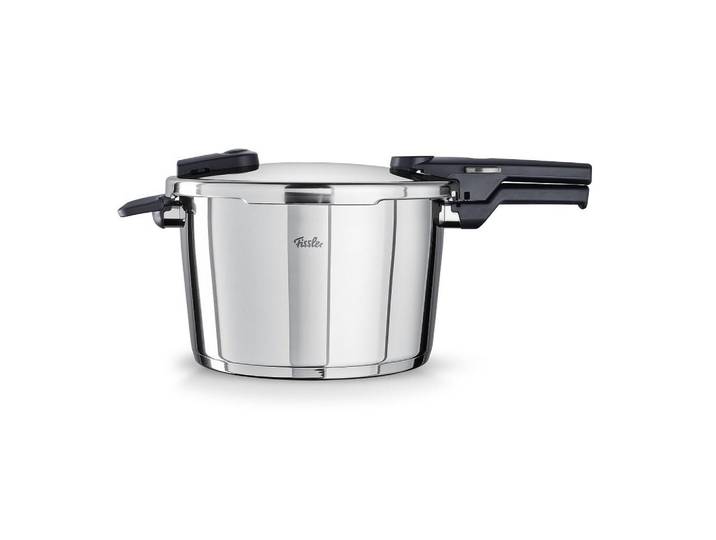 Fissler Schnellkochtopf Vitaquick® Poliert, Silber, Metall, 8.0 L, Druckregelventil, Druckanzeige, Kochen, Töpfe, Schnellkochtöpfe