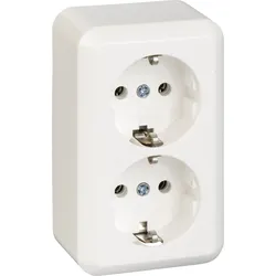 ELSO 395404 - Steckdose, 2-fach, 16 A, CONTURA, Komplett, Schraubkl., reinweiß