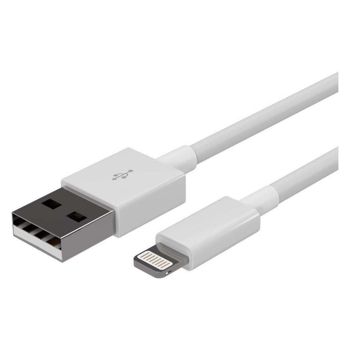 S-Conn USB Lade-Sync Kabel USB-A > 8-PinStecker 2.0 ABS weiss 3,0m (3 m, USB 2.0) (FL31-12046)