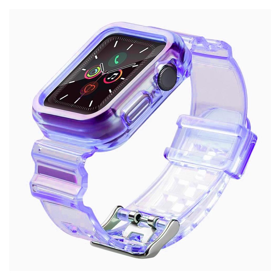 Hurtel Strap Light Set Ersatzband Gehäuse für Uhr 6 44mm / Uhr 5 44mm / Uhr 4 44mm / Uhr SE 44mm lila (TPU) (1404978613)