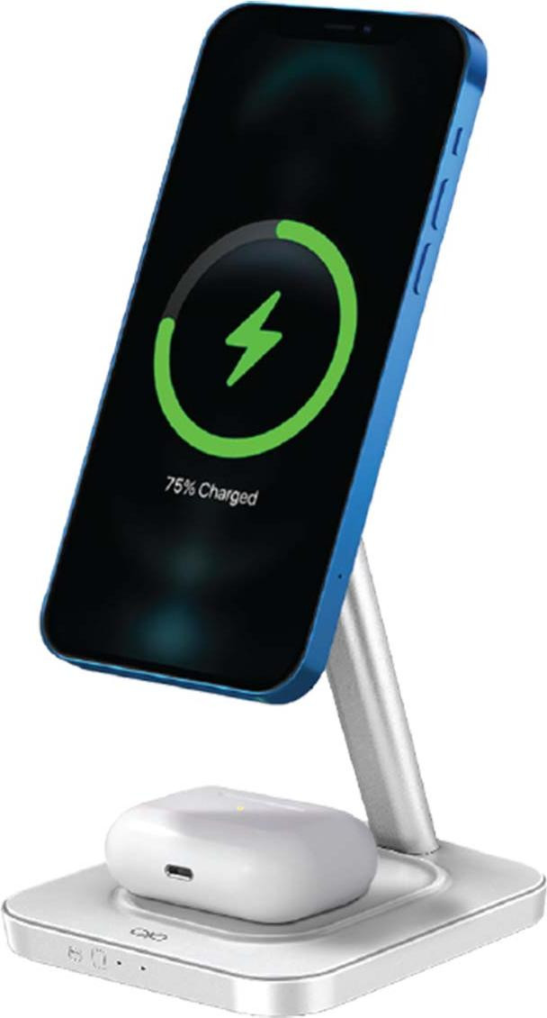 Force Power 3-in-1 inductielader met standaard, compatibel met MagSafe, 15W, wit