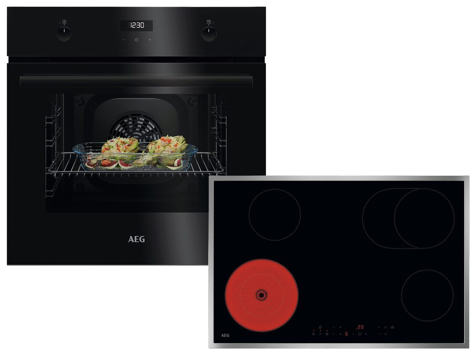 AEG AB13B1 Set Backofen BEK43511XB + Glaskeramikkochfeld NRN84A06XB