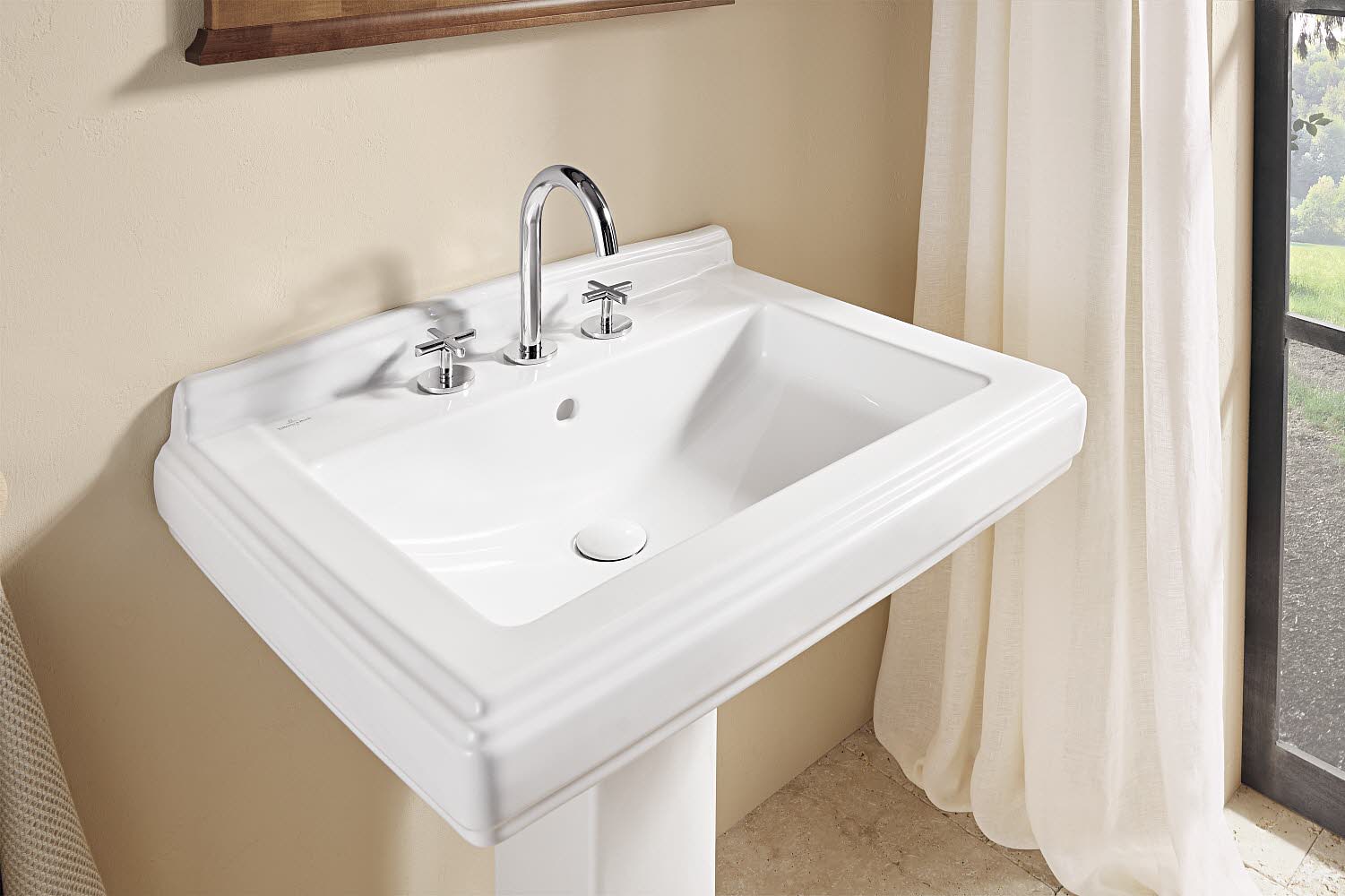 Villeroy & Boch Hommage Waschtisch 75,5 cm, Badkeramik, 710175R1, weiß mit ceramicplus