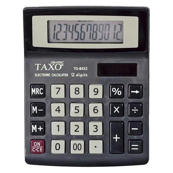 Titanum Taxo-Rechner 12-stellig TG-8432 schwarz (Batteriebetrieb, Solarenergie) (47594186)