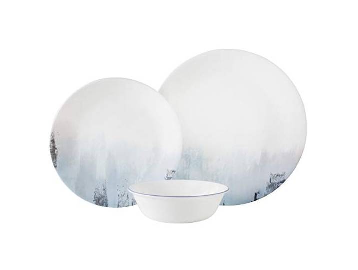 Corelle Boutique Tranquil Reflections Geschirr-Set, Service für 4 Personen, 12-teilig