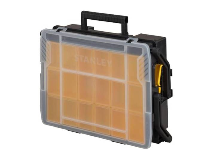 STANLEY Sortmaster STST1-75540 Organizer Multi-Level assortimentsdoos, sorteerbox (organizer met twee niveaus, transparant deksel, uitneembare boxen, voor kleine onderdelen en accessoires)