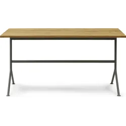 Kip Schreibtisch 150 cm natürliche Eiche auf grauen Beinen