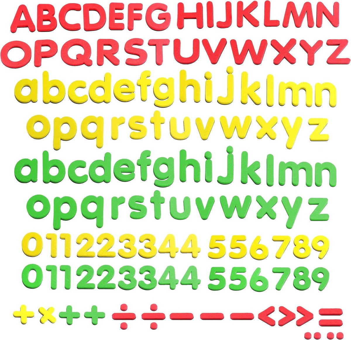 Magnetische Formulierletters en Cijfers - 123 Stuks met Hoofdletters, Kleine Letters en Symbolen voor Alfabet en Wiskunde - Educatief Spel