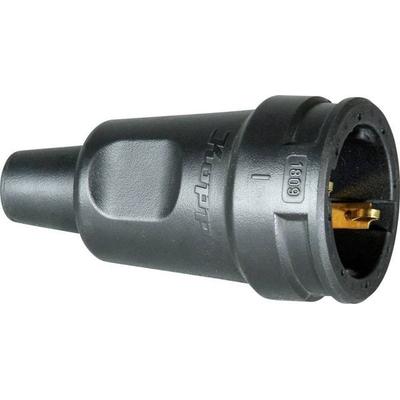 Kopp 180916009 Schutzkontaktkupplung PA, Gummi 230V Schwarz IP20