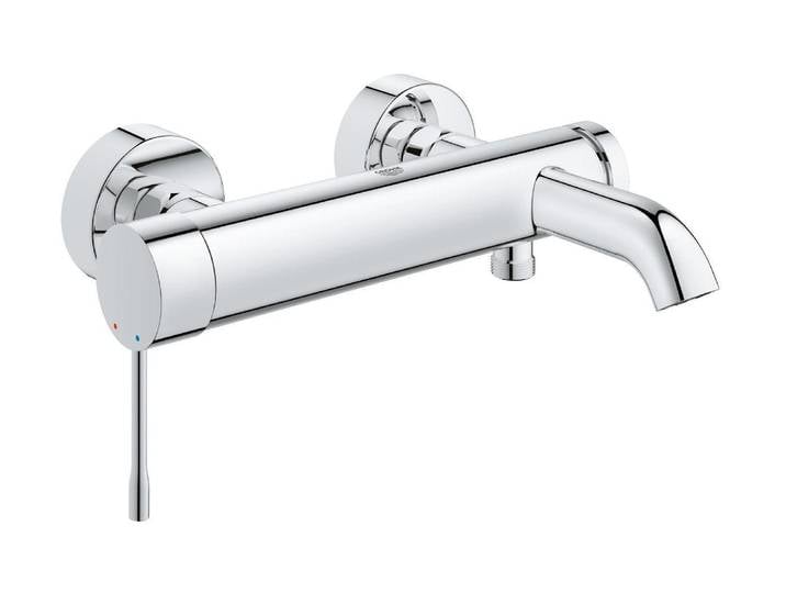 Badarmatur GROHE Essence Einhand Wannenbatterie , silber (silberfarben), B:20,5cm H:13,3cm, Messing, Armaturen, Badarmatur