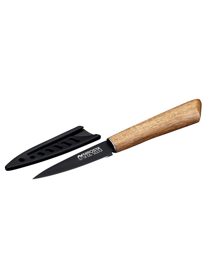 Fackelmann Gemüsemesser ''Nirosta'' in Schwarz/ Hellbraun - (L)19,5 cm - onesize
