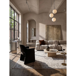 TEPPICH Kurzflor, waschbar, mit floralen Ornamenten, VERNANTE in Beige-Grau, 140 x 200 cm