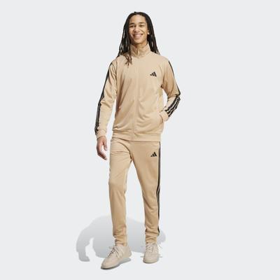 Trainingsanzug ADIDAS SPORTSWEAR "DAYREADY", Herren, Gr. XXL, beige (warm sandstone), Interlock, Obermaterial: 100% Polyester, Sportanzüge Trainingsanzug, für Laufen und sportliche Aktivitäten, zweiteiliges Set