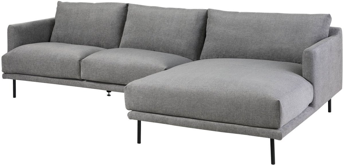 Massivmoebel24.de Trient hoekbank grijs polyester B/D/H: 285 x 161 x 81 cm