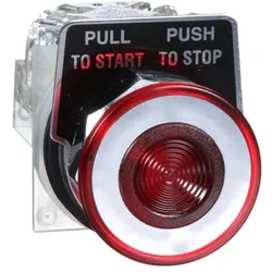Schneider Electric 9001KR9RH13 Drucktaster Ø 30, Pilzdrucktast. Ø 41mm, rot, 2 Stellung., m. Zugentr., 1W