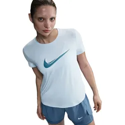 NIKE One Swoosh Dri-FIT kurzarm Laufshirt Damen 423 - blue tint L