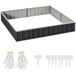 STILVORA Hochbeet Stahl dunkelgrau 258x90x30 cm, offener Boden, werkzeuglos