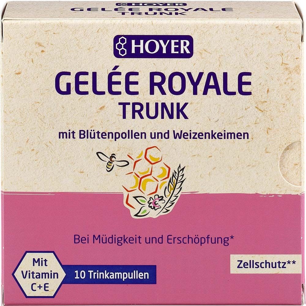 Hoyer Gelee Royale+Blütenpollen+Weizenk.Trinkamp. 10x10 ml Trinkampullen