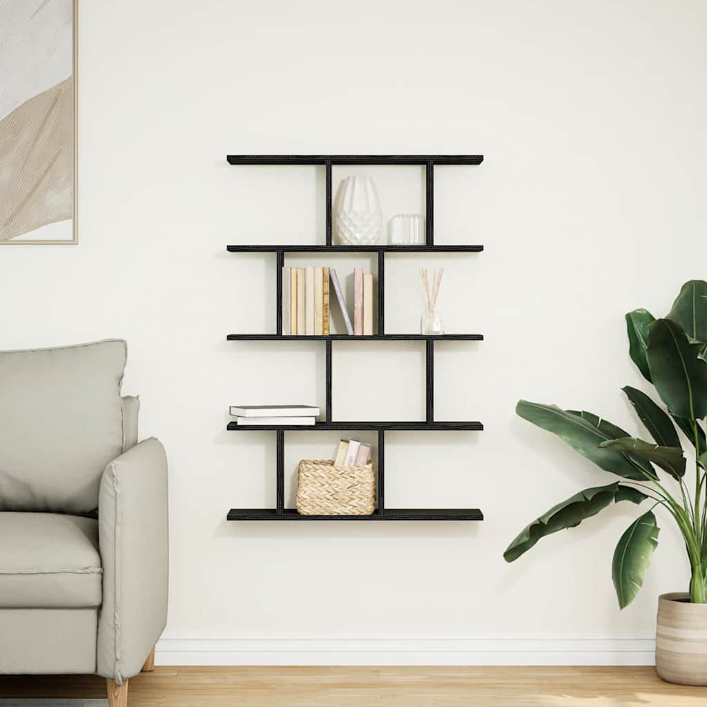 Latitude Run Aythan 12 Piece Bracket Shelf Black 100cm H X 70cm W X 18cm D