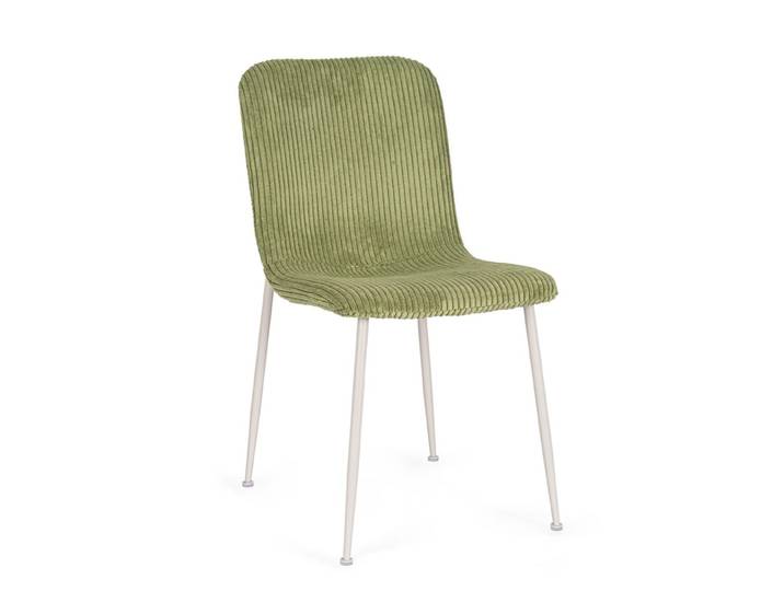 Set 6 chaises vertes côtelées