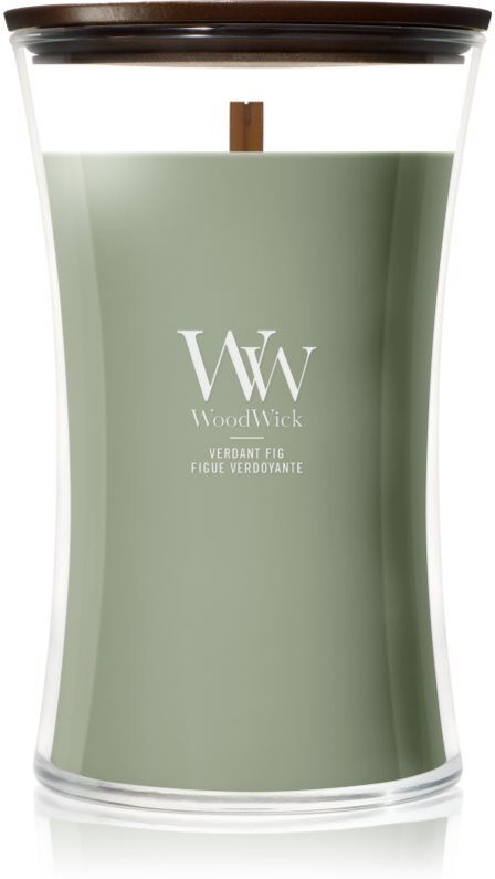 Woodwick Verdant Fig scented candle with wooden wick 610 g