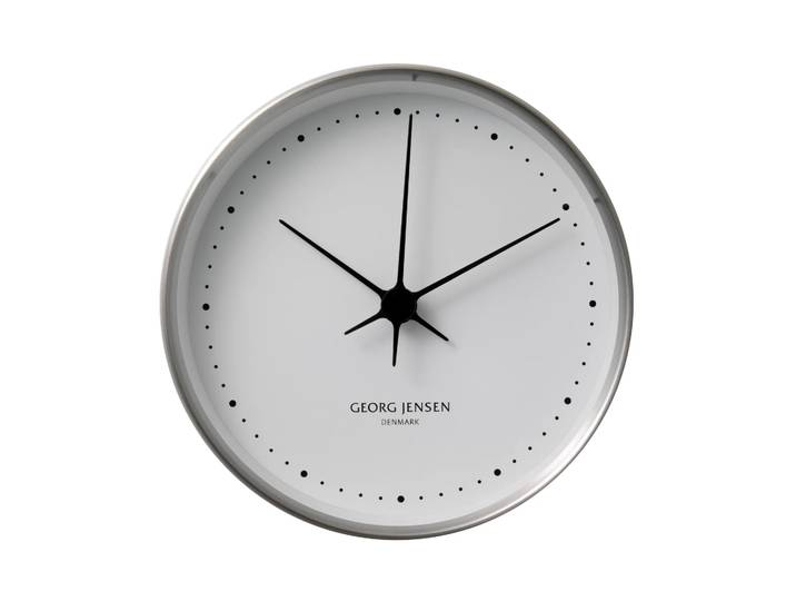 Georg Jensen Horloge murale Koppen blanc-acier inoxydable Ø 22 cm