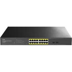 Cudy 16-Port Gigabit Cloud Easy-Managed PoE+ Switch with 2 SFP, GS1016EPS2 1.0 (16 Ports), Netzwerk Switch, Schwarz